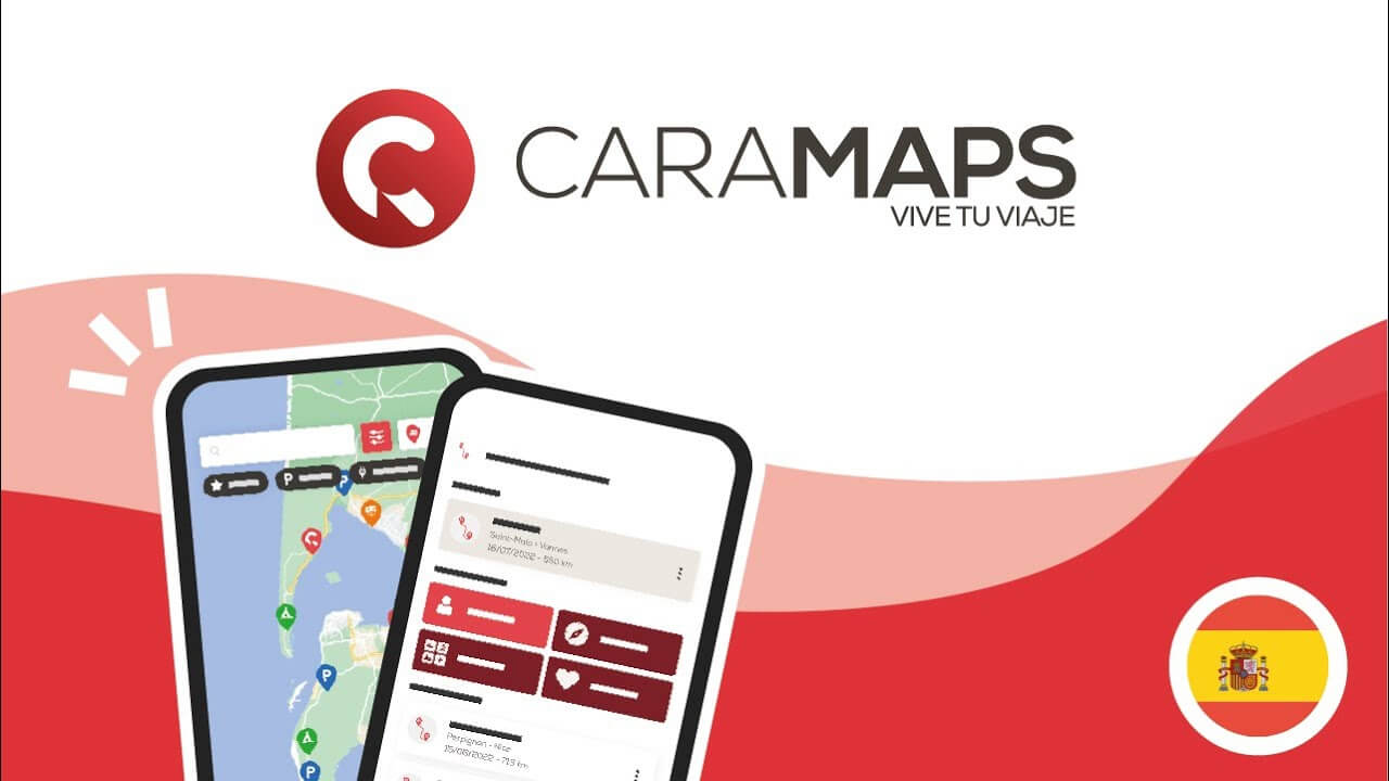 Pantallas móviles con la aplicación CaraMaps para planificar rutas en autocaravana