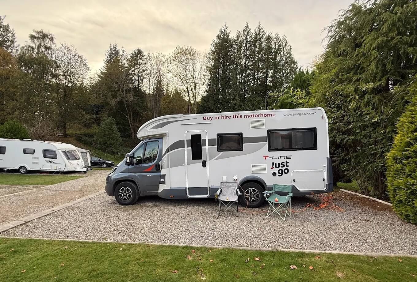 Motorhome in Black Rock Caravan and Camping Park in Scotland