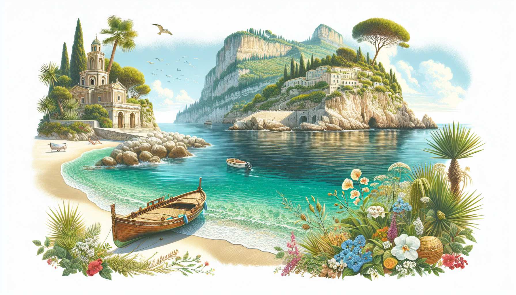 Playas de Italia, aguas cristalinas, vegetación mediterránea