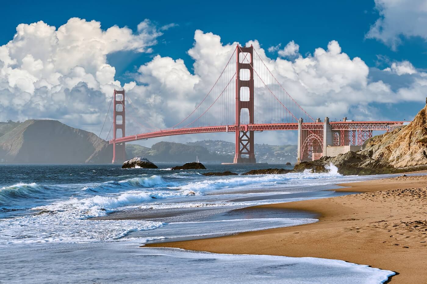 baker beach Strände San Francisco mit Golden Gate
