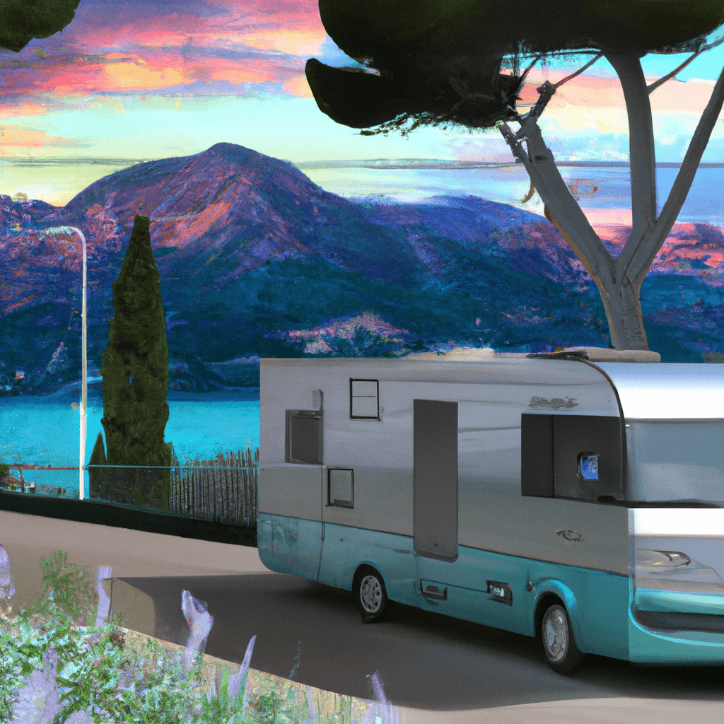 Autocaravane sur la Côte-d'Azur avec mer, montagnes, et pinèdes