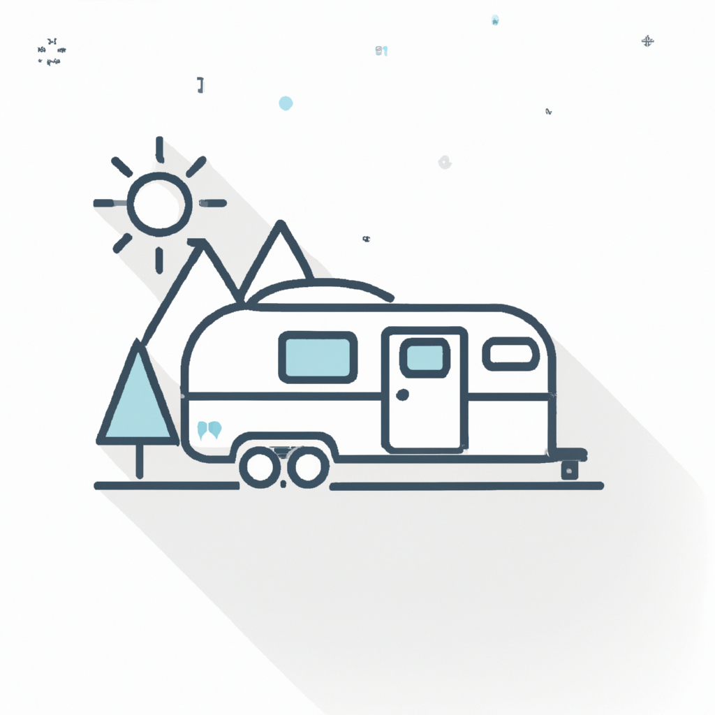 Camper vintage tra colline verdeggianti, cipressi e montagne nevose
