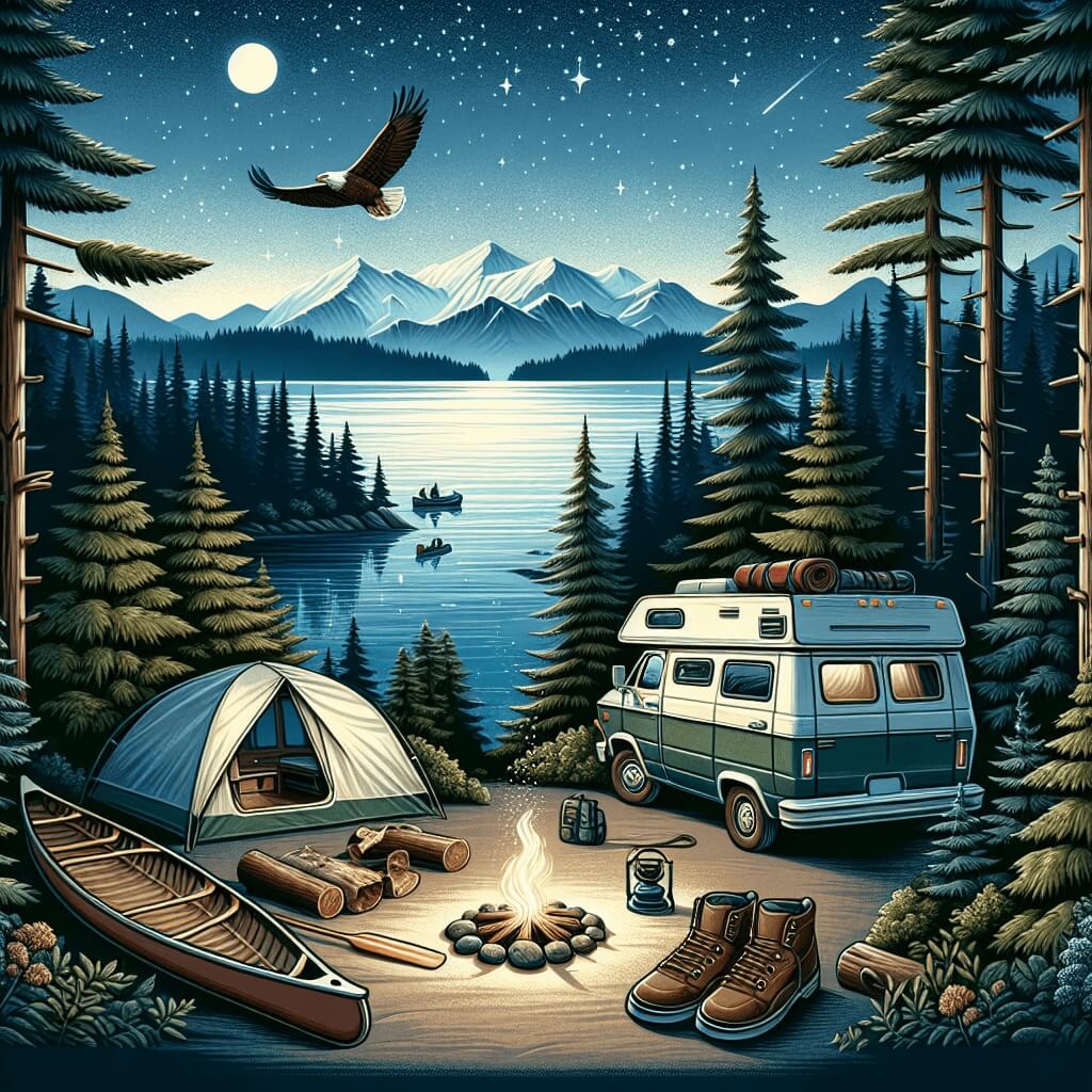 Campervan amidst British Columbia's forests, ocean, and mountains