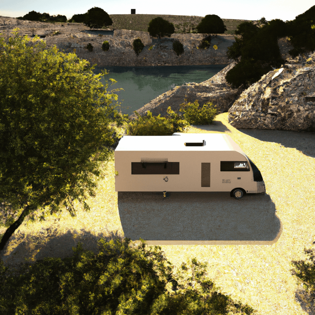 Camper an Kroatien Strand, Menschen genießen Sonne, olivenbäume