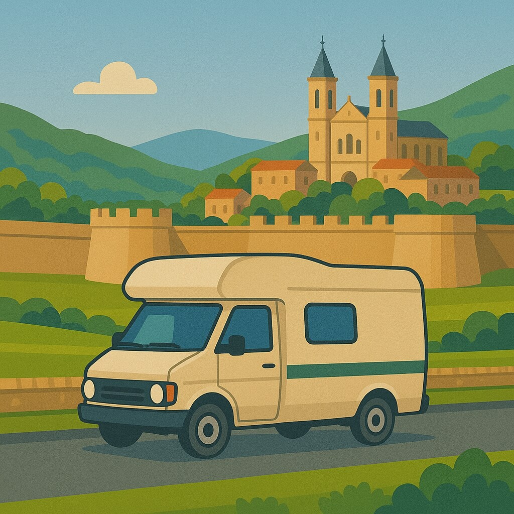 Camper junto a la Ciudadela de Pamplona