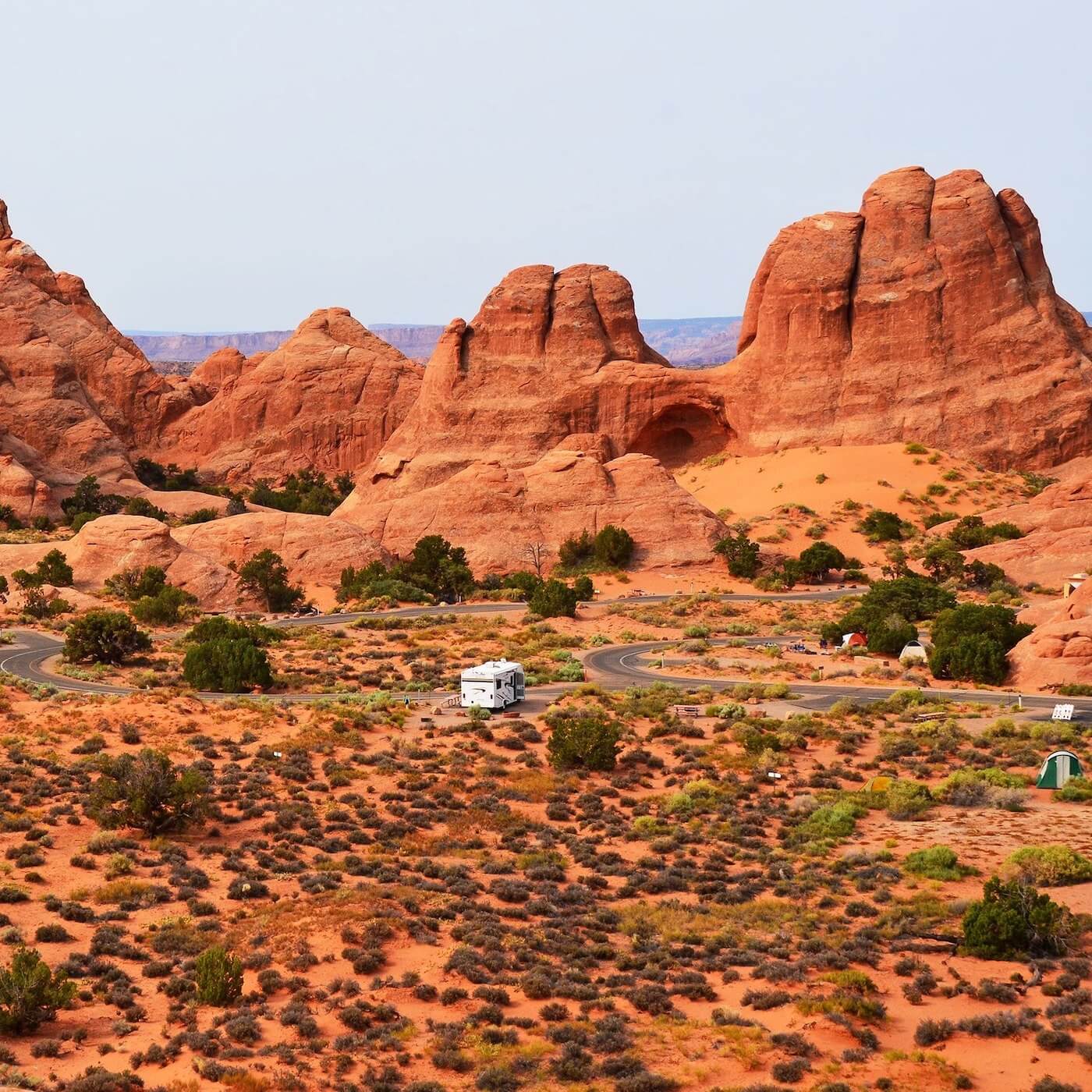 RV rented in Salt Lake City visiting Arches National Park