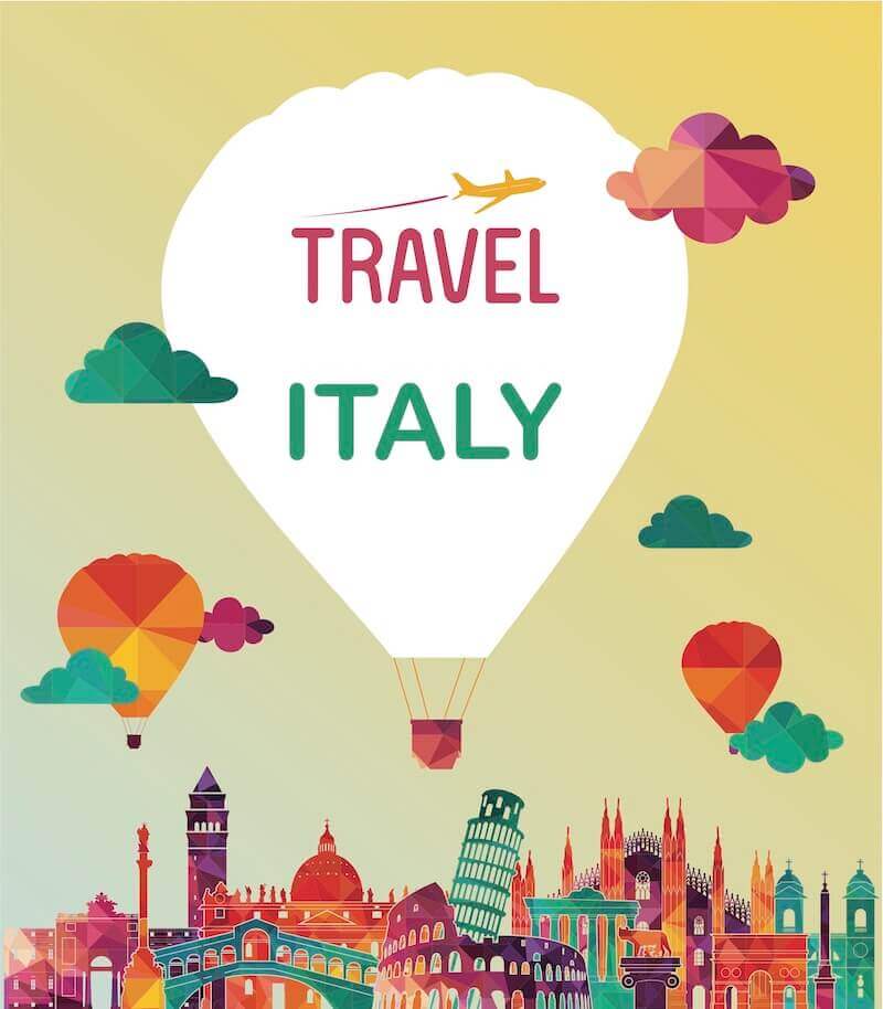 travel italy vector attractions